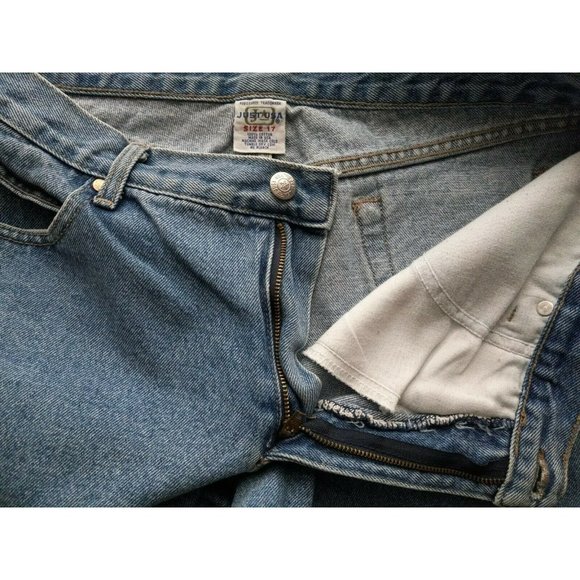 Vintage 90s Just Jeans USA made distressed Blue Shorts Size 32 waist high rise - Picture 4 of 5